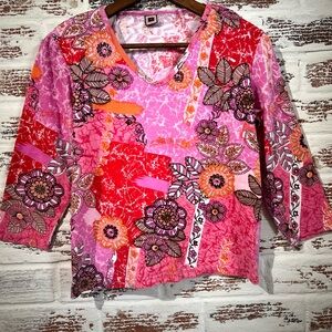 Forbidden Top Vintage Style 90s Y2K Fairy Floral Beads Boho Embellishments Sz S